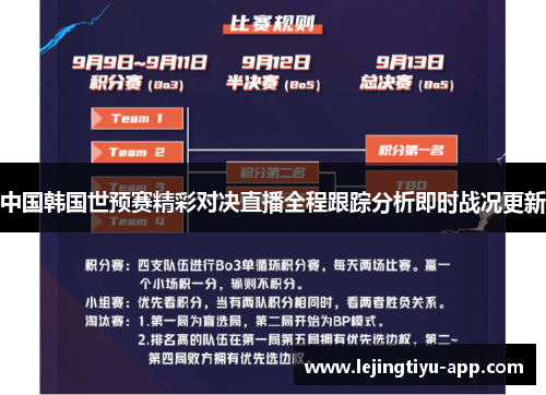 中国韩国世预赛精彩对决直播全程跟踪分析即时战况更新